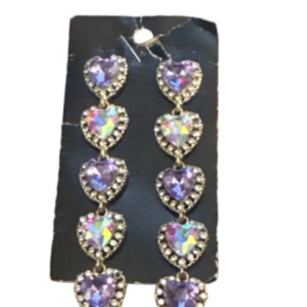 Elegant Purple Heart Earrings